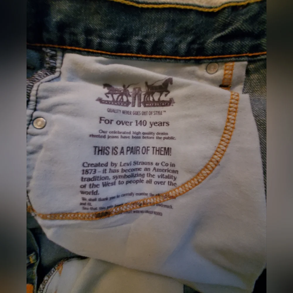Levi's 560 Blue Jeans 45x29. Tailored To 29 Inseam. EPWC.